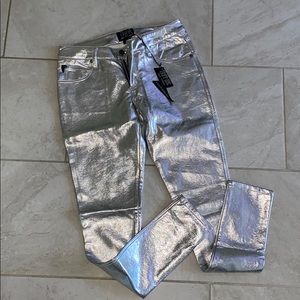 Silver metallic pants